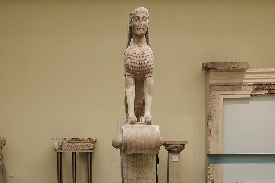 Naxian Sphinx at Archeological Museum in Delphiby DanFLCreativo Canva